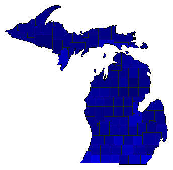 1930 Michigan County Map of General Election Results for Senator