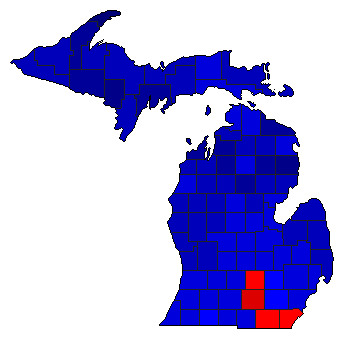 1898 Michigan County Map of General Election Results for Governor