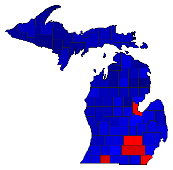 1900 Michigan County Map of General Election Results for Governor