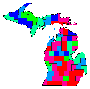1912 Michigan County Map of General Election Results for Governor