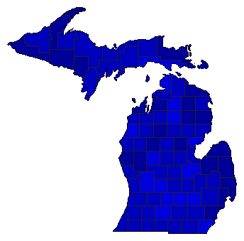 1920 Michigan County Map of General Election Results for Governor