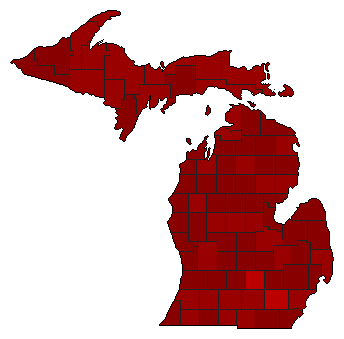 1976 Michigan County Map of General Election Results for Referendum