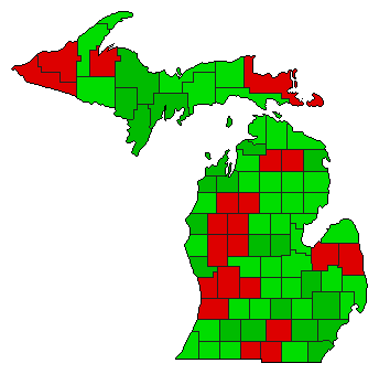 1998 Michigan County Map of General Election Results for Referendum