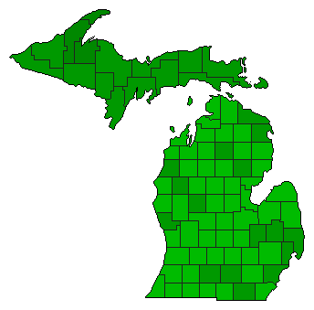 1974 Michigan County Map of General Election Results for Referendum