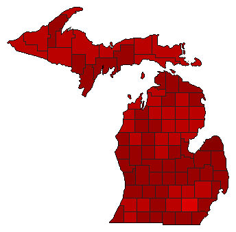 1998 Michigan County Map of General Election Results for Initiative