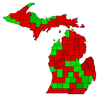 2022 Michigan County Map of General Election Results for Initiative