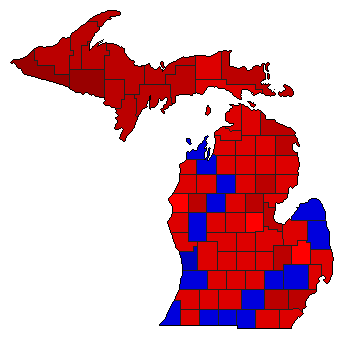 1982 Michigan County Map of General Election Results for Attorney General