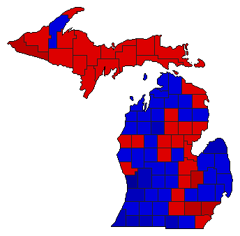 1998 Michigan County Map of General Election Results for Attorney General