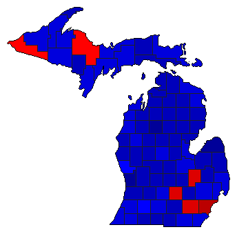 2014 Michigan County Map of General Election Results for Attorney General
