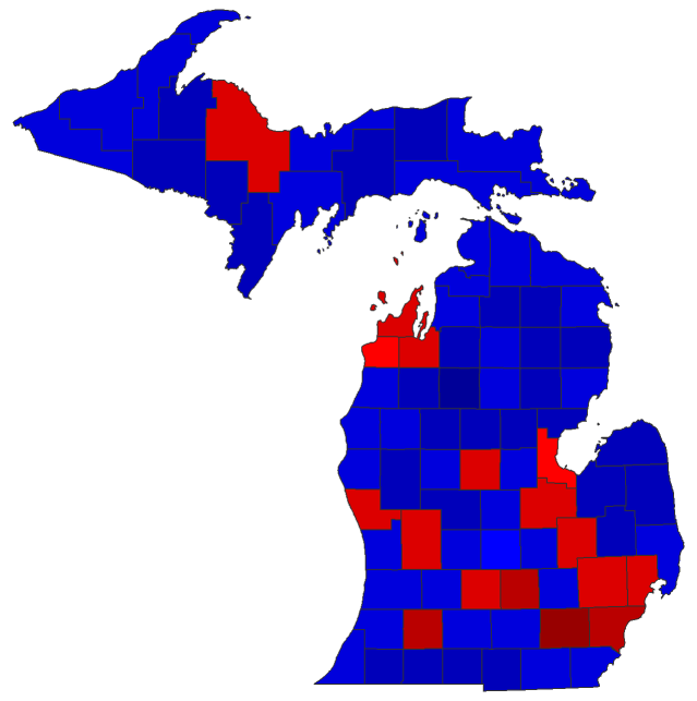 2022 Attorney General General Election - Michigan Election County Map