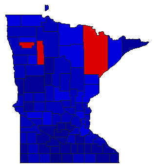1950 Minnesota County Map of General Election Results for State Auditor