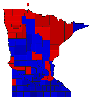 1962 Minnesota County Map of General Election Results for State Auditor