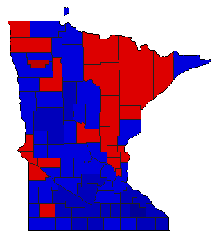 1982 Minnesota County Map of General Election Results for State Auditor