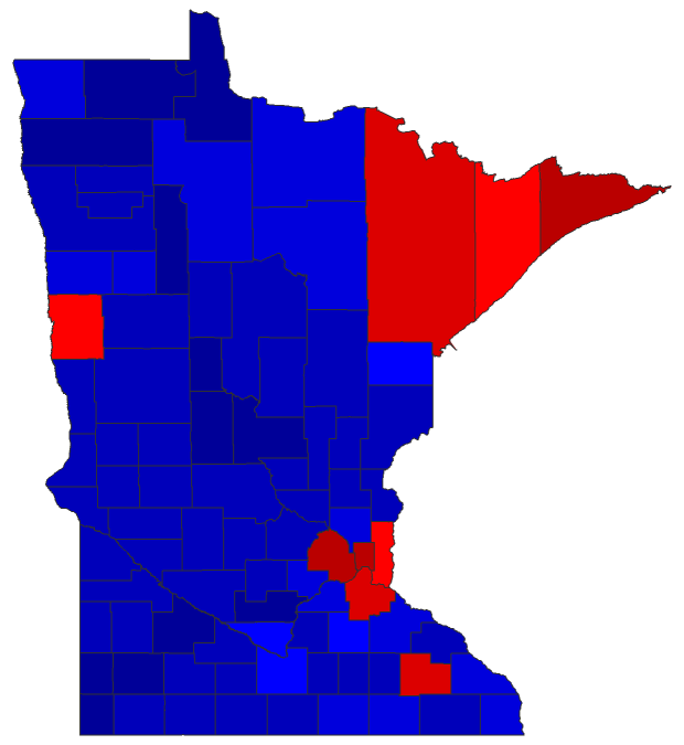 2022 State Auditor General Election - Minnesota Election County Map