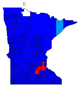 1916 Minnesota County Map of General Election Results for Senator