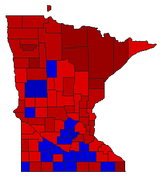 1948 Minnesota County Map of General Election Results for Senator