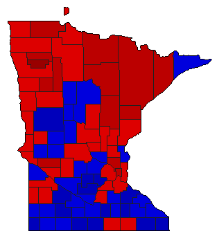 1958 Minnesota County Map of General Election Results for Senator