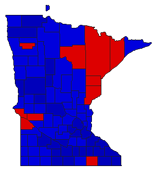 1988 Minnesota County Map of General Election Results for Senator