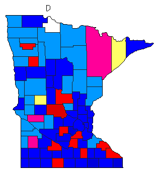 1912 Minnesota County Map of General Election Results for Governor
