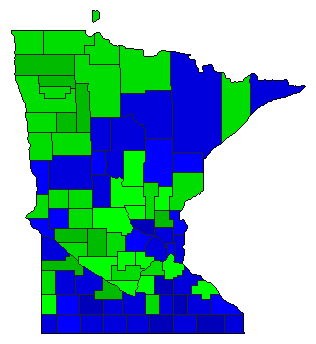1924 Minnesota County Map of General Election Results for Governor