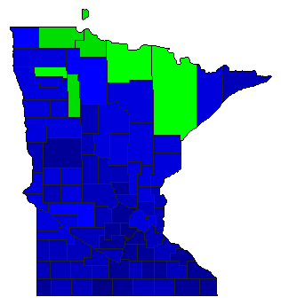 1938 Minnesota County Map of General Election Results for Governor
