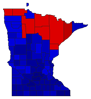 1944 Minnesota County Map of General Election Results for Governor