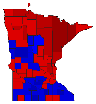 1970 Minnesota County Map of General Election Results for Governor