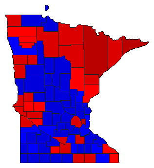 2014 Minnesota County Map of General Election Results for Governor
