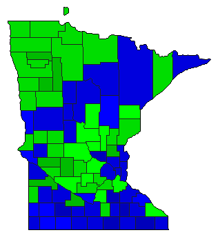1924 Minnesota County Map of General Election Results for Lt. Governor