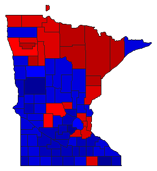 1948 Minnesota County Map of General Election Results for Lt. Governor
