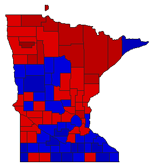 1970 Minnesota County Map of General Election Results for Lt. Governor