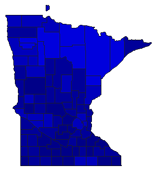1944 Minnesota County Map of General Election Results for Secretary of State