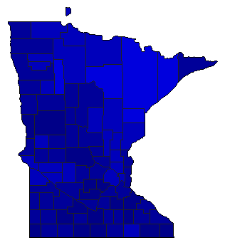 1946 Minnesota County Map of General Election Results for Secretary of State
