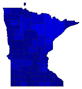 1950 Minnesota County Map of General Election Results for Secretary of State