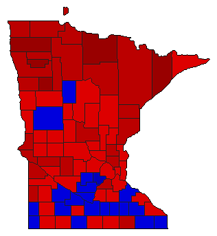 1966 Minnesota County Map of General Election Results for Secretary of State