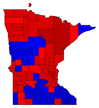 1978 Minnesota County Map of General Election Results for Secretary of State
