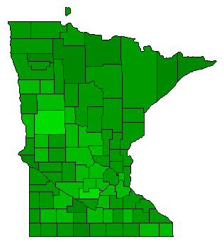 1944 Minnesota County Map of General Election Results for Amendment
