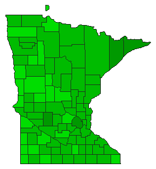 1984 Minnesota County Map of General Election Results for Amendment