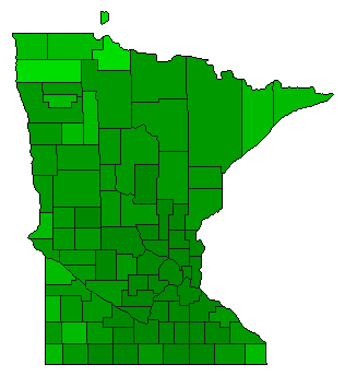 1990 Minnesota County Map of General Election Results for Amendment