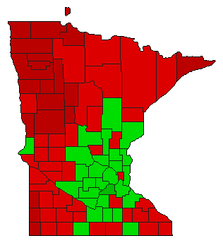 1994 Minnesota County Map of General Election Results for Amendment
