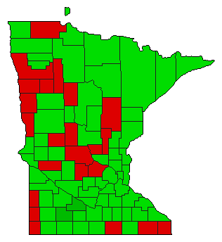 1980 Minnesota County Map of General Election Results for Amendment
