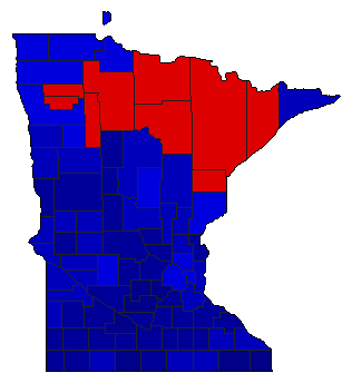 1944 Minnesota County Map of General Election Results for State Treasurer