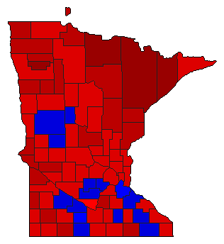 1986 Minnesota County Map of General Election Results for State Treasurer