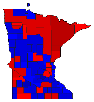 1994 Minnesota County Map of General Election Results for State Treasurer