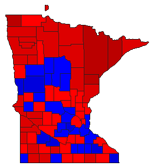 1998 Minnesota County Map of General Election Results for State Treasurer