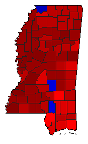 2003 Mississippi County Map of General Election Results for Agriculture Commissioner