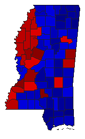 2019 Mississippi County Map of General Election Results for Agriculture Commissioner