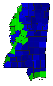 1952 Mississippi County Map of General Election Results for Referendum