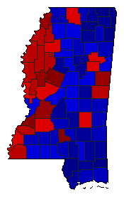 2019 Mississippi County Map of General Election Results for Attorney General