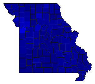 2014 Missouri County Map of General Election Results for State Auditor